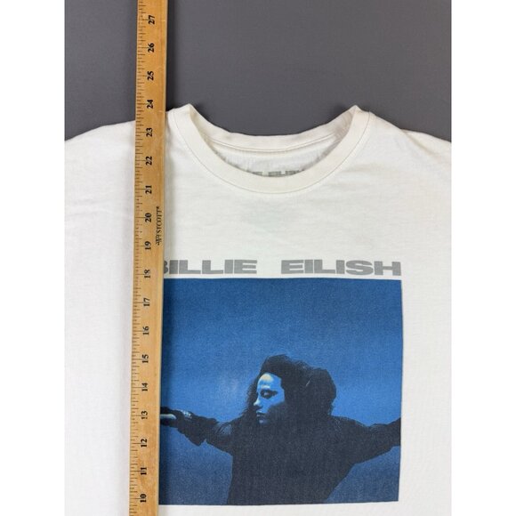 Billie Eilish Music Band Promo Tour Concert White Shirt XSmall Rare Y2K Tee - Picture 7 of 7